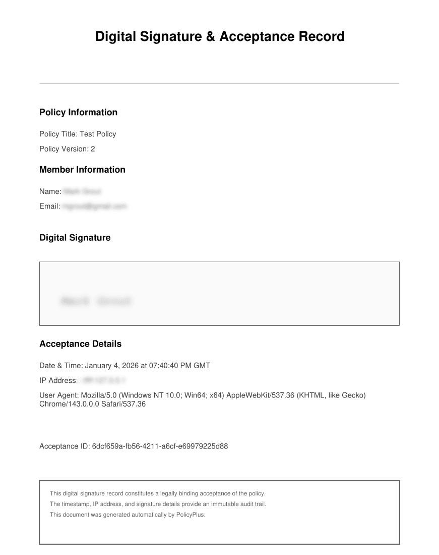 Digital Signature Screenshot